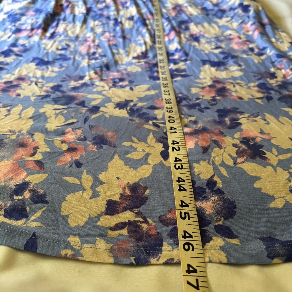 Serenada Sz L Colorful Flower Print V-neck Muumuu House Dress Side Pockets NWT - Picture 6 of 10